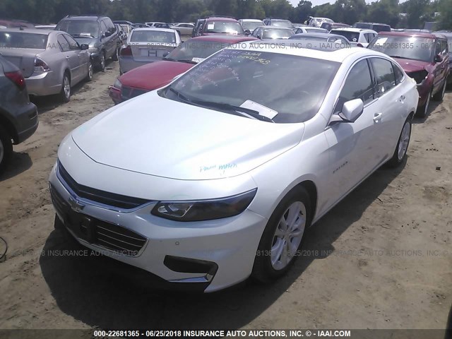 1G1ZJ5SU9HF213063 - 2017 CHEVROLET MALIBU HYBRID WHITE photo 2