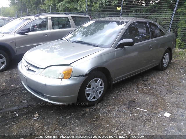 1HGEM22683L001991 - 2003 HONDA CIVIC LX BROWN photo 2