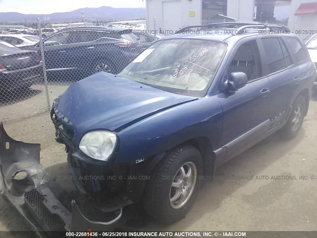 KM8SC73D36U105586 - 2006 HYUNDAI SANTA FE GLS/LIMITED BLUE photo 2