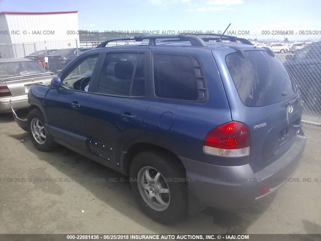 KM8SC73D36U105586 - 2006 HYUNDAI SANTA FE GLS/LIMITED BLUE photo 3