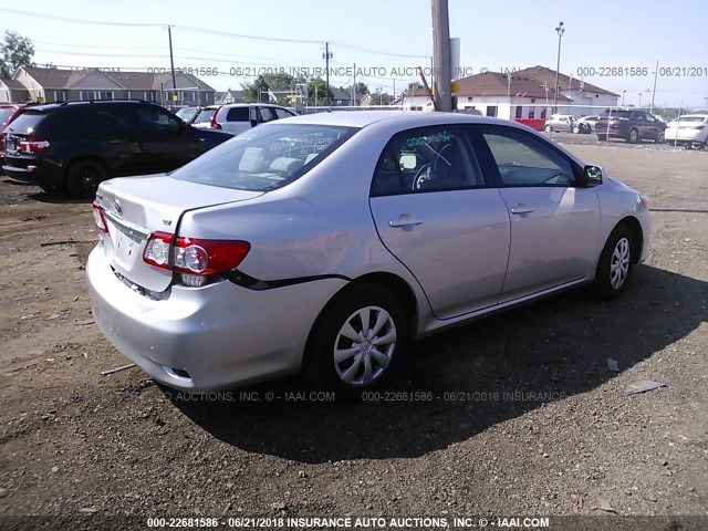 2T1BU4EE2BC730316 - 2011 TOYOTA COROLLA S/LE SILVER photo 4