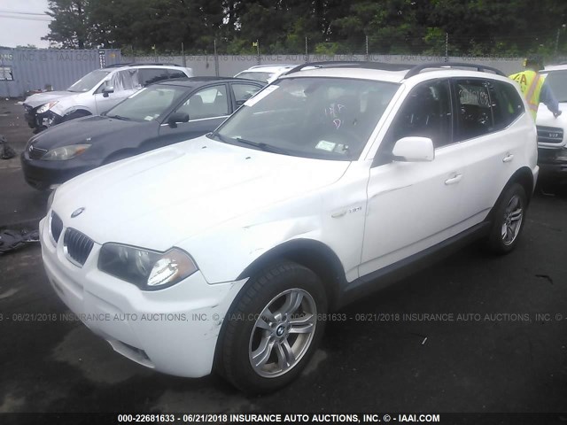 WBXPA93436WG83984 - 2006 BMW X3 3.0I WHITE photo 2