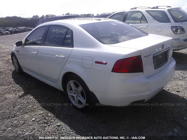 19UUA662X5A026988 - 2005 ACURA TL WHITE photo 3