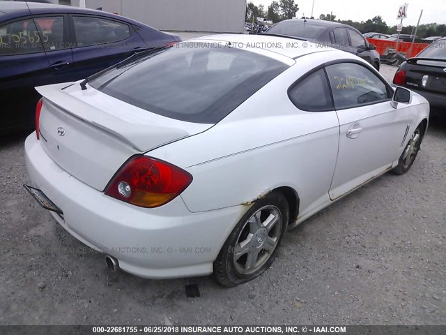 KMHHM65D14U140218 - 2004 HYUNDAI TIBURON WHITE photo 4