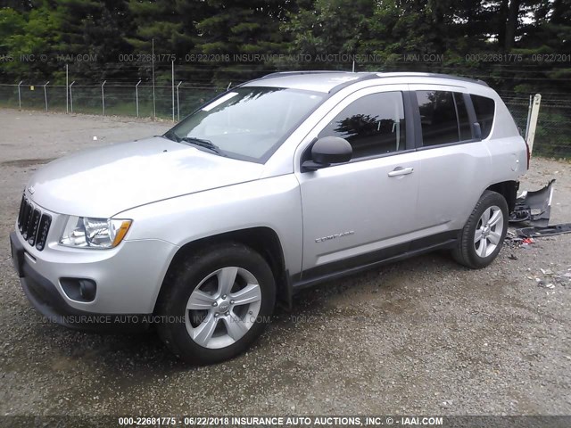 1C4NJCBB3CD725074 - 2012 JEEP COMPASS SPORT SILVER photo 2