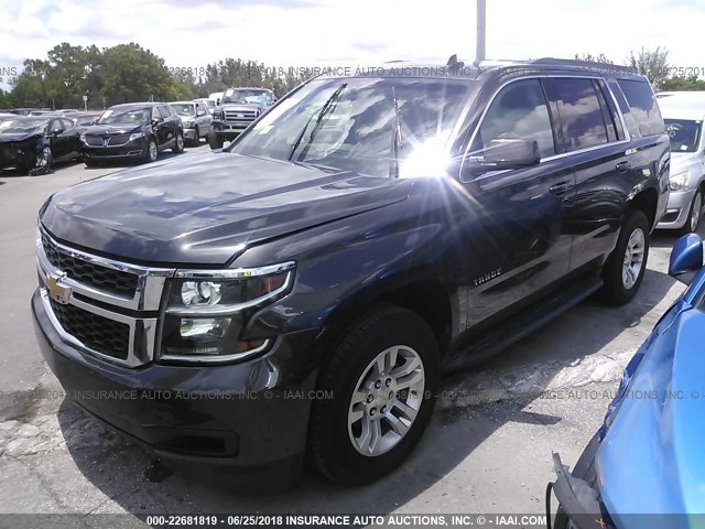 1GNSCAKC2FR723499 - 2015 CHEVROLET TAHOE C1500  LS GRAY photo 2