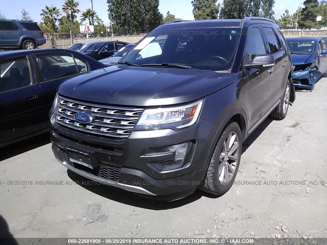 1FM5K8F85GGA20091 - 2016 FORD EXPLORER LIMITED GRAY photo 2