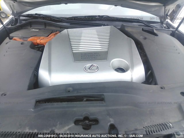 JTHBC96S275009128 - 2007 LEXUS GS 450H SILVER photo 10