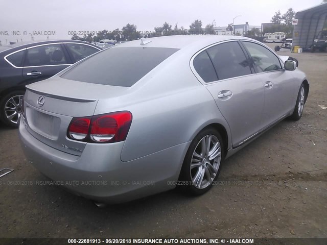 JTHBC96S275009128 - 2007 LEXUS GS 450H SILVER photo 4