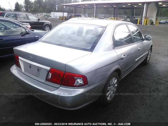 KNAGD126445331874 - 2004 KIA OPTIMA LX/EX SILVER photo 4