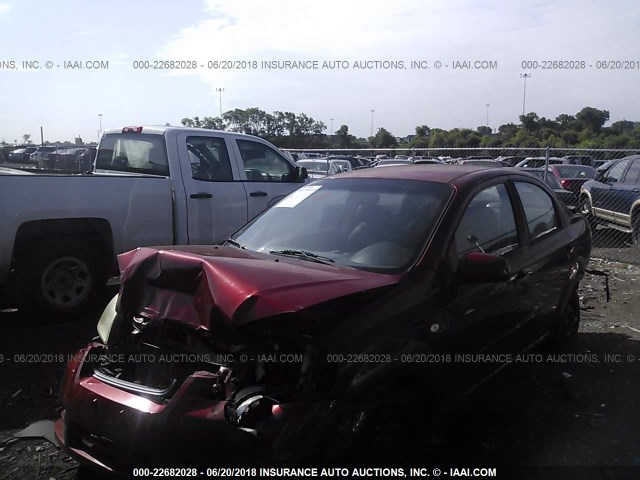 KL1TD56688B066426 - 2008 CHEVROLET AVEO LS RED photo 2