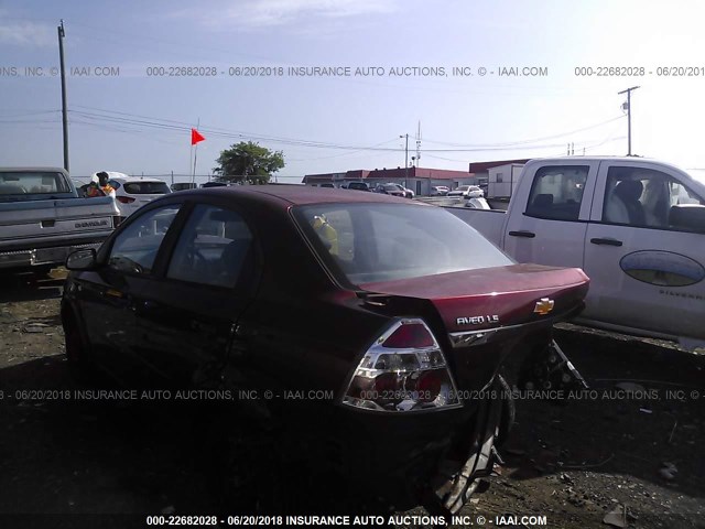 KL1TD56688B066426 - 2008 CHEVROLET AVEO LS RED photo 3