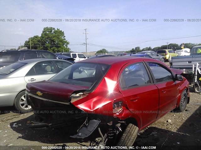 KL1TD56688B066426 - 2008 CHEVROLET AVEO LS RED photo 4