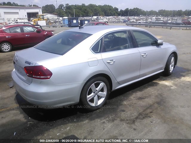 1VWBP7A34DC016063 - 2013 VOLKSWAGEN PASSAT SE SILVER photo 4