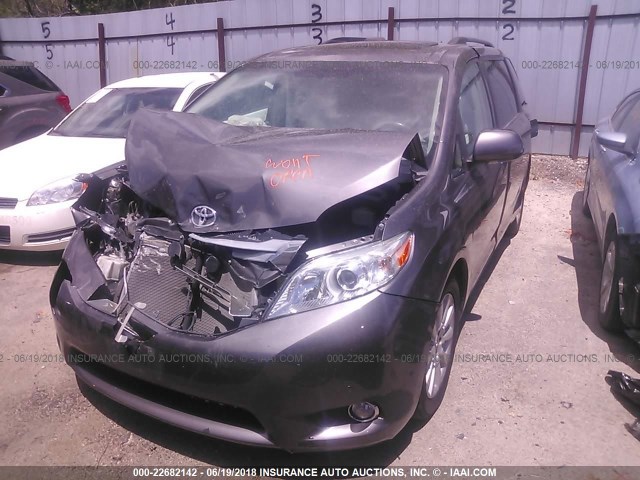 5TDDK3DC6BS029729 - 2011 TOYOTA SIENNA XLE/LIMITED GRAY photo 2