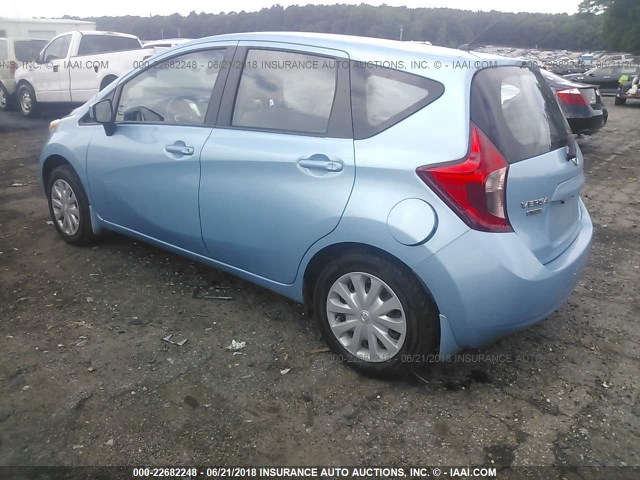 3N1CE2CP3FL362308 - 2015 NISSAN VERSA NOTE S/S PLUS/SV/SL/SR BLUE photo 3