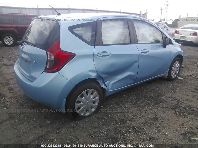 3N1CE2CP3FL362308 - 2015 NISSAN VERSA NOTE S/S PLUS/SV/SL/SR BLUE photo 4