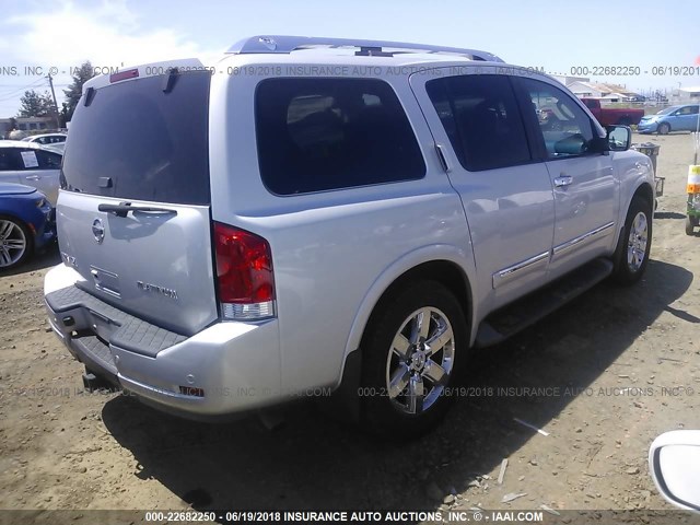 5N1AA0NE6CN607559 - 2012 NISSAN ARMADA SV/SL/PLATINUM SILVER photo 4