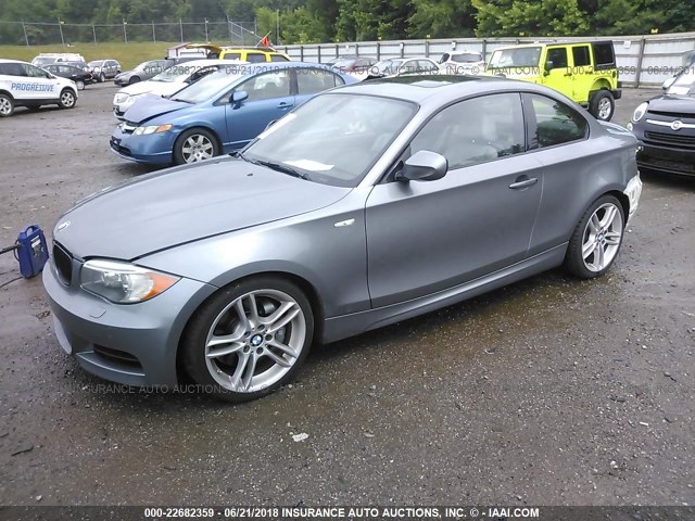 WBAUC9C59CVM12443 - 2012 BMW 135 I GRAY photo 2