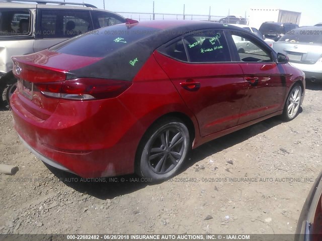 5NPD84LF0HH012617 - 2017 HYUNDAI ELANTRA SE/VALUE/LIMITED RED photo 4