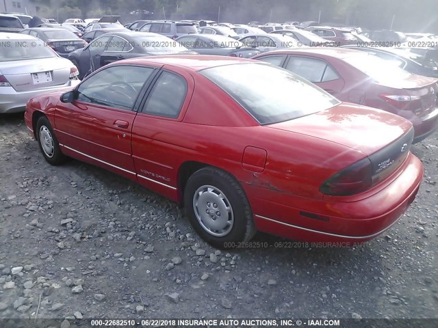 2G1WW12M7X9132793 - 1999 CHEVROLET MONTE CARLO LS RED photo 3