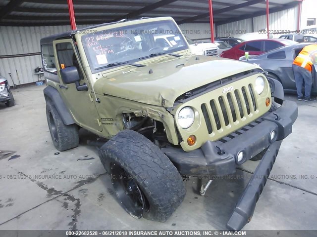 1C4AJWAG7DL658094 - 2013 JEEP WRANGLER SPORT GREEN photo 1