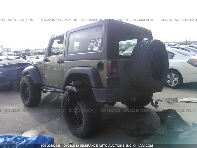 1C4AJWAG7DL658094 - 2013 JEEP WRANGLER SPORT أخضر صورة 3