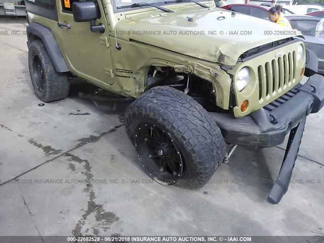 1C4AJWAG7DL658094 - 2013 JEEP WRANGLER SPORT GREEN photo 6