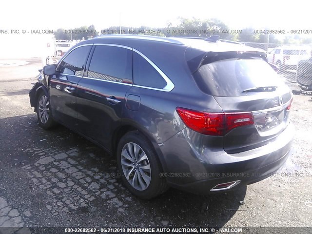 5FRYD4H43EB045866 - 2014 ACURA MDX TECHNOLOGY GRAY photo 3