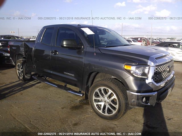 5TFRM5F12JX123395 - 2018 TOYOTA TUNDRA DOUBLE CAB SR/SR5 GRAY photo 1