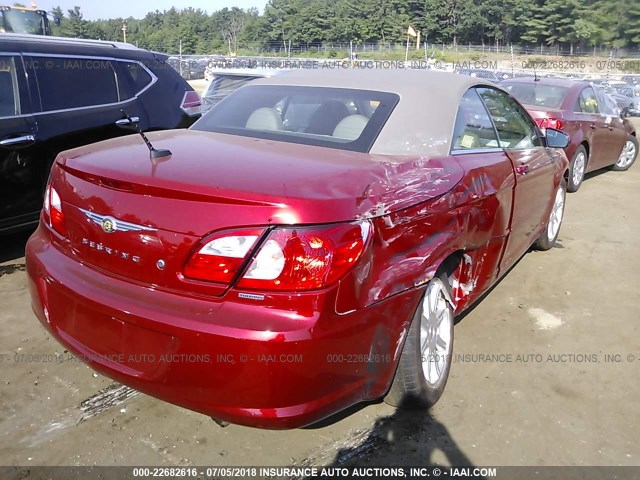 1C3LC55R38N300143 - 2008 CHRYSLER SEBRING TOURING RED photo 4