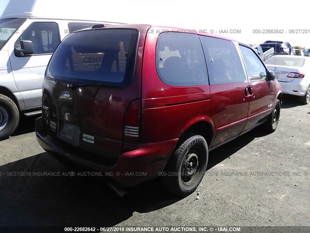 4N2DN1114VD852638 - 1997 NISSAN QUEST XE/GXE RED photo 4