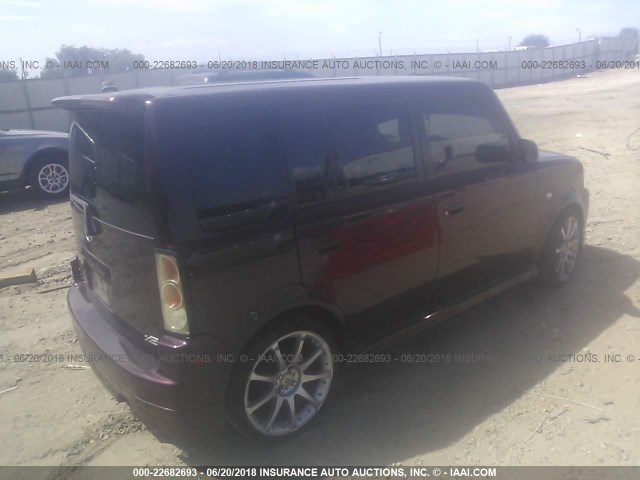 JTLKT324350196738 - 2005 TOYOTA SCION XB ბურგუნდია ფოტო 4