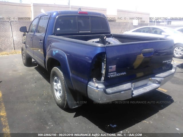 5TFJX4GN0FX040054 - 2015 TOYOTA TACOMA DOUBLE CAB PRERUNNER BLUE photo 3