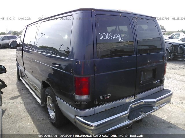 1FMRE11L61HA92642 - 2001 FORD ECONOLINE E150 WAGON BLUE photo 3