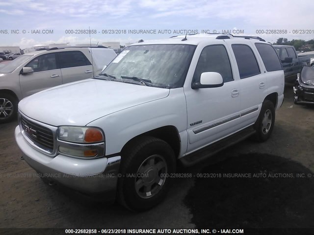 1GKEK13T75R185425 - 2005 GMC YUKON WHITE photo 2