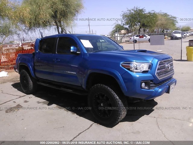 3TMCZ5AN1GM005399 - 2016 TOYOTA TACOMA DBL CAB/SR/SR5/TRD SPT/OR BLUE photo 1