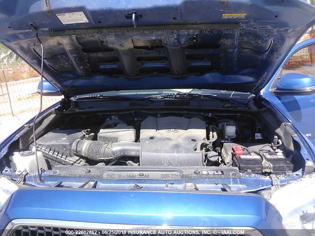 3TMCZ5AN1GM005399 - 2016 TOYOTA TACOMA DBL CAB/SR/SR5/TRD SPT/OR BLUE photo 10