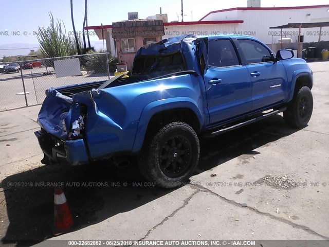 3TMCZ5AN1GM005399 - 2016 TOYOTA TACOMA DBL CAB/SR/SR5/TRD SPT/OR BLUE photo 4