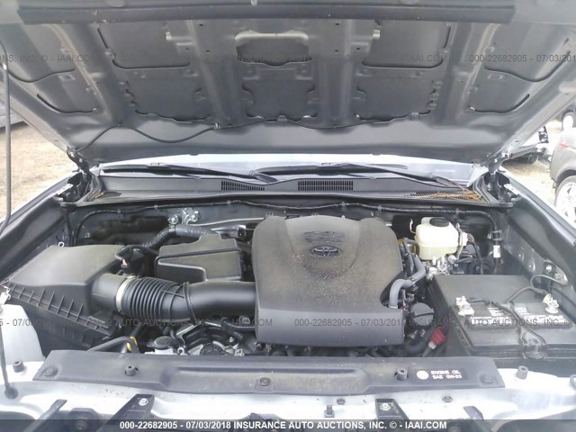 5TFCZ5AN6GX003996 - 2016 TOYOTA TACOMA DBL CAB/SR/SR5/TRD SPT/OR SILVER photo 10