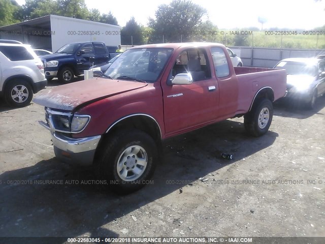 4TAWN74N9TZ181458 - 1996 TOYOTA TACOMA XTRACAB SR5 RED photo 2