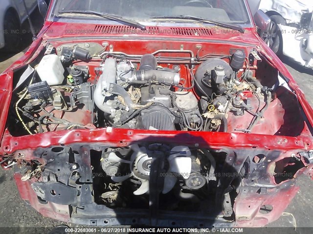 JM2UF1237M0138147 - 1991 MAZDA B2200 SHORT BED RED photo 10