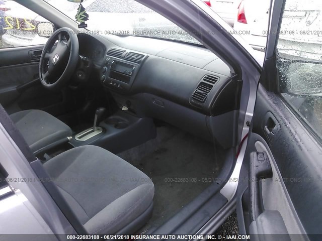 1HGES16561L026225 - 2001 HONDA CIVIC LX SILVER photo 5