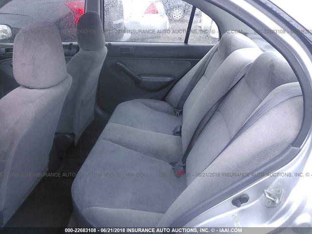 1HGES16561L026225 - 2001 HONDA CIVIC LX SILVER photo 8