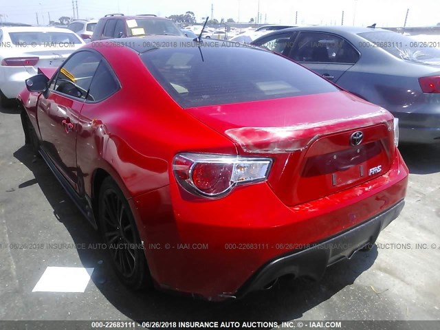 JF1ZNAA18D1700831 - 2013 TOYOTA SCION FR-S RED photo 3