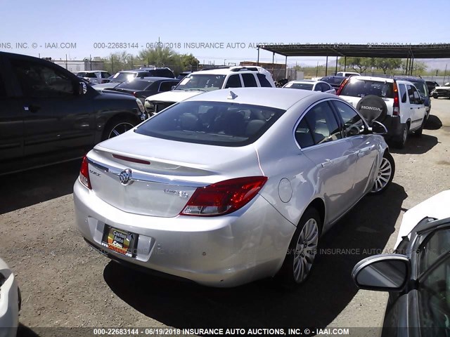 W04GU5GC1B1010284 - 2011 BUICK REGAL CXL SILVER photo 4