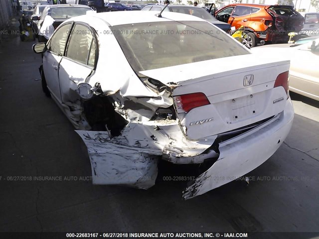 JHMFA36267S024835 - 2007 HONDA CIVIC HYBRID WHITE photo 3