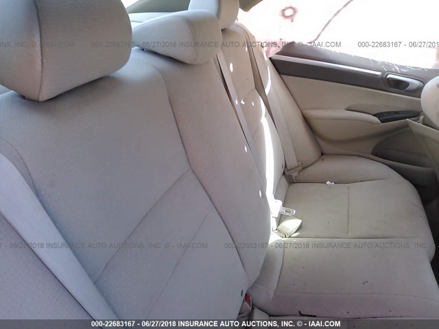 JHMFA36267S024835 - 2007 HONDA CIVIC HYBRID WHITE photo 8