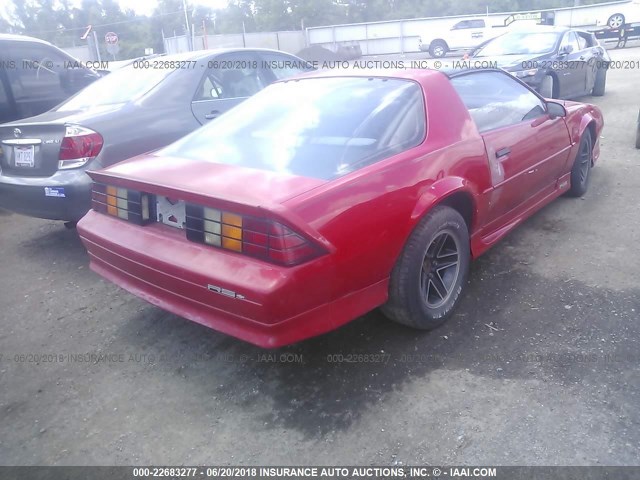 1G1FP23E4ML200594 - 1991 CHEVROLET CAMARO RS RED photo 4