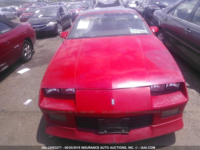 1G1FP23E4ML200594 - 1991 CHEVROLET CAMARO RS RED photo 6